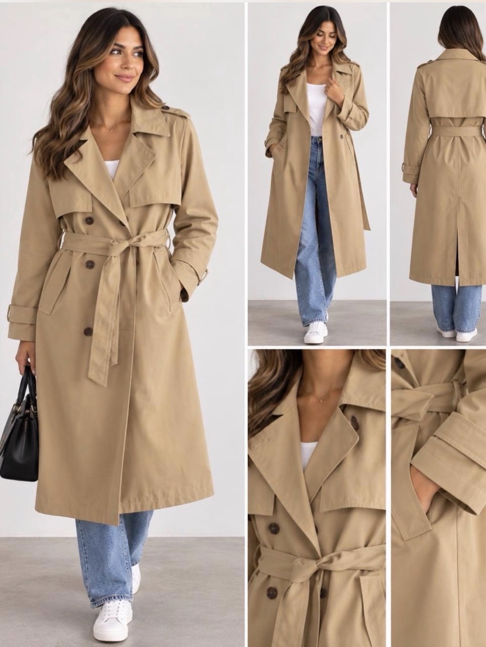 YPB Light Beige Trench Coat with Self-Tie Belt